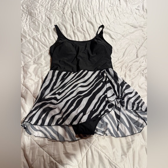 Black and White Zebra Print Swimsuit - Picture 1 of 3